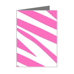 White Pink Stripes, Pattern Mini Greeting Card by kyorashop23