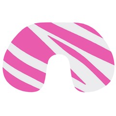 White Pink Stripes, Pattern Travel Neck Pillow