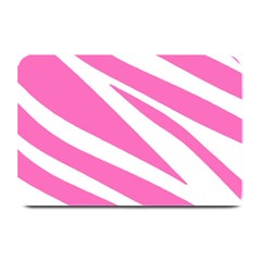 White Pink Stripes, Pattern Plate Mats by kyorashop23