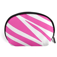 White Pink Stripes, Pattern Accessory Pouch (large) by kyorashop23