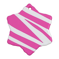 White Pink Stripes, Pattern Ornament (snowflake)