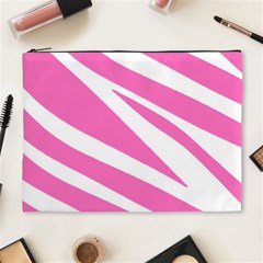 White Pink Stripes, Pattern Cosmetic Bag (xl) by kyorashop23