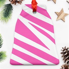 White Pink Stripes, Pattern Bell Ornament (two Sides)