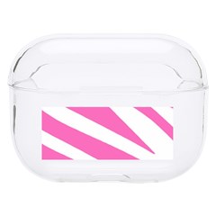 White Pink Stripes, Pattern Hard Pc Airpods Pro Case by kyorashop23