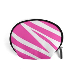 White Pink Stripes, Pattern Accessory Pouch (small) by kyorashop23