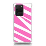 White Pink Stripes, Pattern Samsung Galaxy S20 Ultra 6.9 Inch TPU UV Case Front