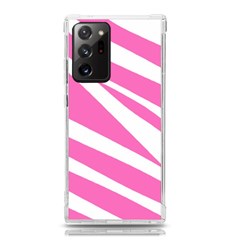 White Pink Stripes, Pattern Samsung Galaxy Note 20 Ultra Tpu Uv Case by kyorashop23