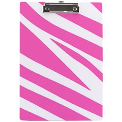 White Pink Stripes, Pattern A4 Acrylic Clipboard by kyorashop23