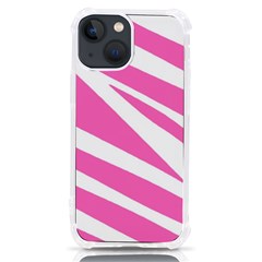 White Pink Stripes, Pattern Iphone 13 Mini Tpu Uv Print Case by kyorashop23