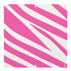 White Pink Stripes, Pattern Banner And Sign 4  X 4  by kyorashop23