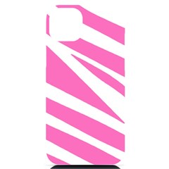 White Pink Stripes, Pattern Iphone 14 Plus Black Uv Print Case by kyorashop23