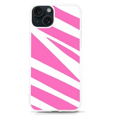 White Pink Stripes, Pattern Iphone 15 Tpu Uv Print Case