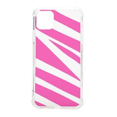 White Pink Stripes, Pattern Iphone 11 Pro Max 6 5 Inch Tpu Uv Print Case by kyorashop23