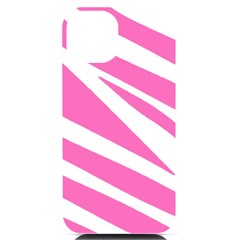 White Pink Stripes, Pattern Iphone 14 Black Uv Print Case by kyorashop23