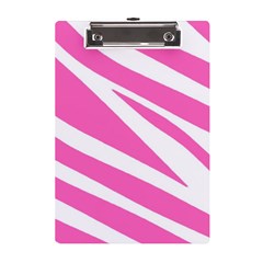 White Pink Stripes, Pattern A5 Acrylic Clipboard by kyorashop23