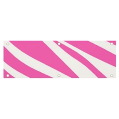 White Pink Stripes, Pattern Banner And Sign 6  X 2  by kyorashop23