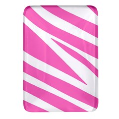 White Pink Stripes, Pattern Rectangular Glass Fridge Magnet (4 Pack) by kyorashop23