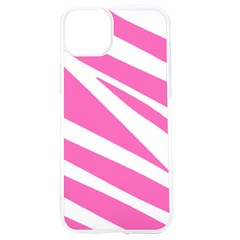 White Pink Stripes, Pattern Iphone 15 Tpu Uv Print Case by kyorashop23