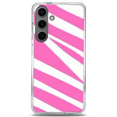 White Pink Stripes, Pattern Samsung Galaxy S24 6 2 Inch Tpu Uv Case by kyorashop23