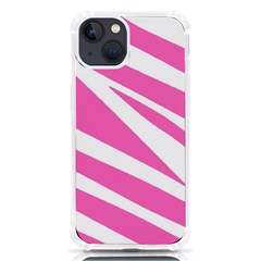 White Pink Stripes, Pattern Iphone 13 Tpu Uv Print Case by kyorashop23