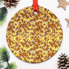 Whimsy Chickens Pattern (ai) Ornament (round) by dflcprintsclothing