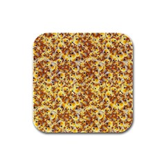 Whimsy Chickens Pattern (ai) Rubber Square Coaster (4 Pack) by dflcprintsclothing