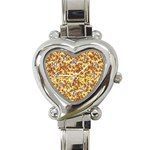 Whimsy Chickens Pattern (AI) Heart Italian Charm Watch Front