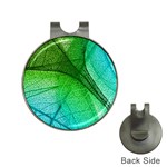 3d Leaves Texture Sheet Blue Green Hat Clips with Golf Markers Front