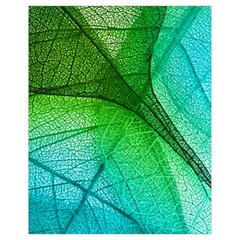 3d Leaves Texture Sheet Blue Green Drawstring Bag (small)