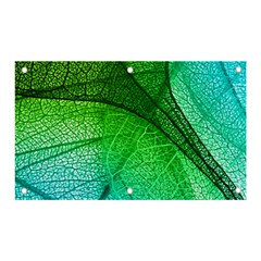 3d Leaves Texture Sheet Blue Green Banner And Sign 5  X 3 