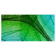 3d Leaves Texture Sheet Blue Green Banner And Sign 8  X 4 