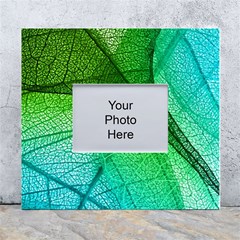 3d Leaves Texture Sheet Blue Green White Wall Photo Frame 5  X 7  by Cemarart