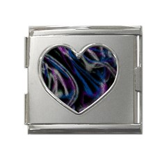 Multicolored Abstract Dynamic Shapes Print Mega Link Heart Italian Charm (18mm) by dflcprintsclothing