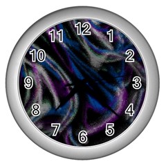 Multicolored Abstract Dynamic Shapes Print Wall Clock (silver) by dflcprintsclothing