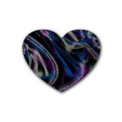 Multicolored Abstract Dynamic Shapes Print Rubber Coaster (heart) by dflcprintsclothing