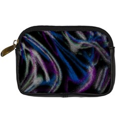 Multicolored Abstract Dynamic Shapes Print Digital Camera Leather Case