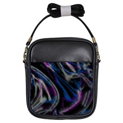 Multicolored abstract dynamic shapes print Girls Sling Bag