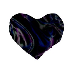 Multicolored Abstract Dynamic Shapes Print Standard 16  Premium Flano Heart Shape Cushions by dflcprintsclothing