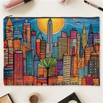 City New York Nyc Skyscraper Skyline Downtown Night Business Urban Travel Landmark Building Architec Cosmetic Bag (XXXL) Front