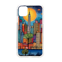 City New York Nyc Skyscraper Skyline Downtown Night Business Urban Travel Landmark Building Architec Iphone 11 Tpu Uv Print Case by Posterlux