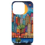 City New York Nyc Skyscraper Skyline Downtown Night Business Urban Travel Landmark Building Architec iPhone 14 Pro Black UV Print Case Front