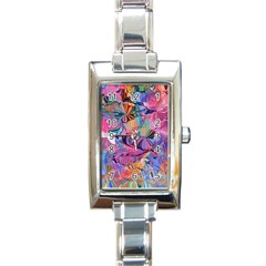 Marbling Blend  Rectangle Italian Charm Watch