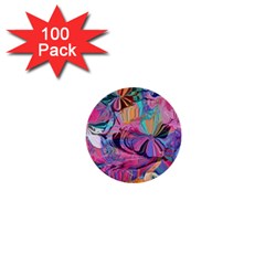 Marbling Blend  1  Mini Buttons (100 pack) 