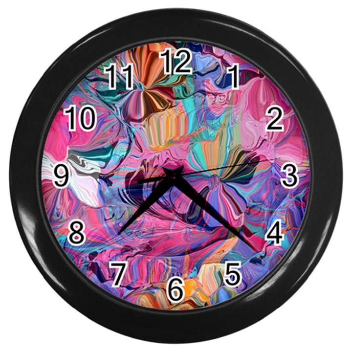 Marbling Blend  Wall Clock (Black)