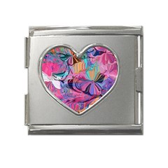 Marbling Blend  Mega Link Heart Italian Charm (18mm)