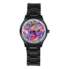 Marbling Blend  Stainless Steel Round Watch