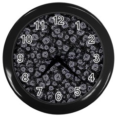 Whimsy Beasts Print Pattern Design Wall Clock (black) by dflcprintsclothing