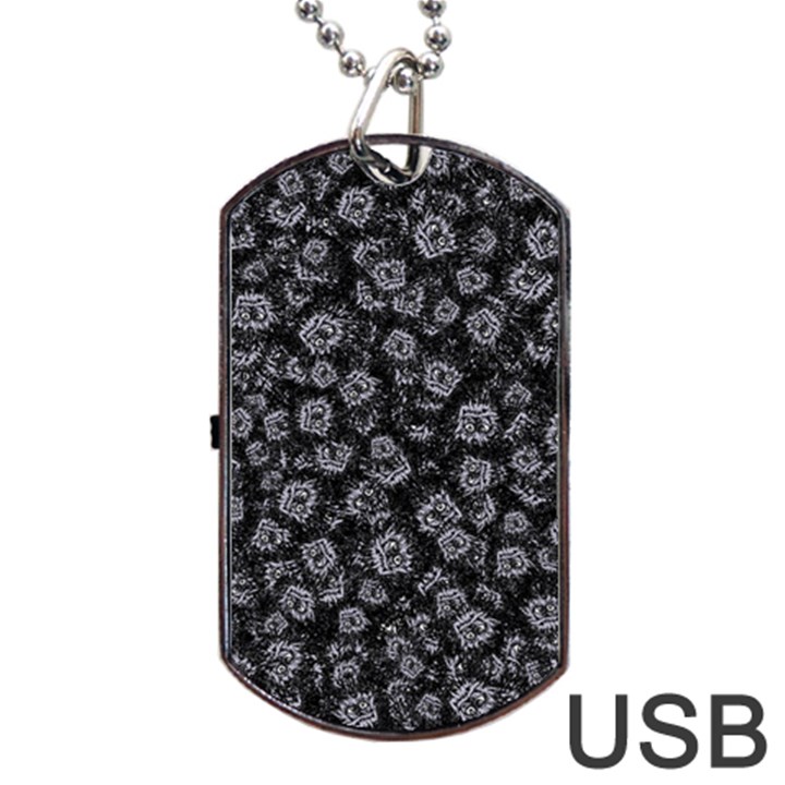 Whimsy Beasts Print Pattern Design Dog Tag USB Flash (One Side)