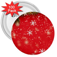 Christmas Ornament 3  Buttons (100 Pack)  by Salmanaz77