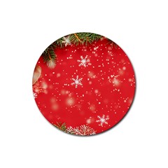 Christmas Ornament Rubber Round Coaster (4 Pack) by Salmanaz77